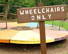 Playground roundabout for wheelchairs only